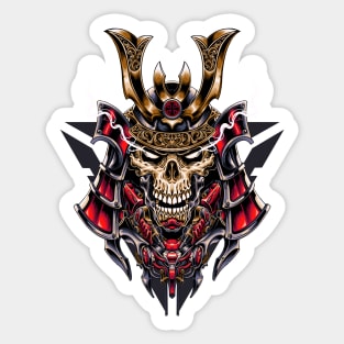 Great Skull Samurai Mecha Illustration Sticker